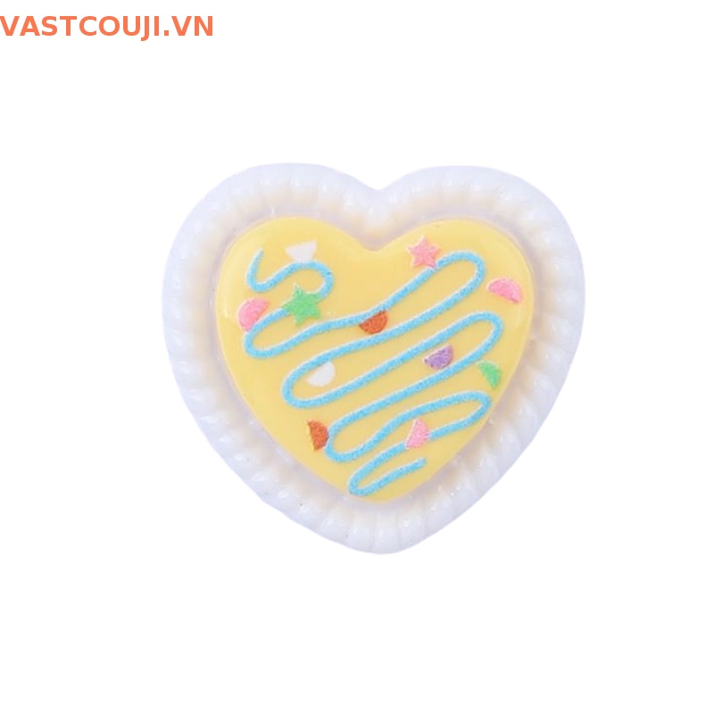 Set 10 Phụ Kiện Kẹp Tóc Hình Bánh Kem / Động Vật Hoạt Hình Bằng Resin Lấp Lánh DIY