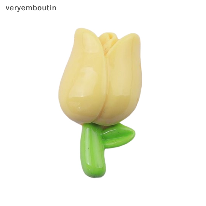 Bộ 10 Cái Ghim Cài Áo Hình Hoa Tulip Chất Liệu Resin Dễ Thương DIY