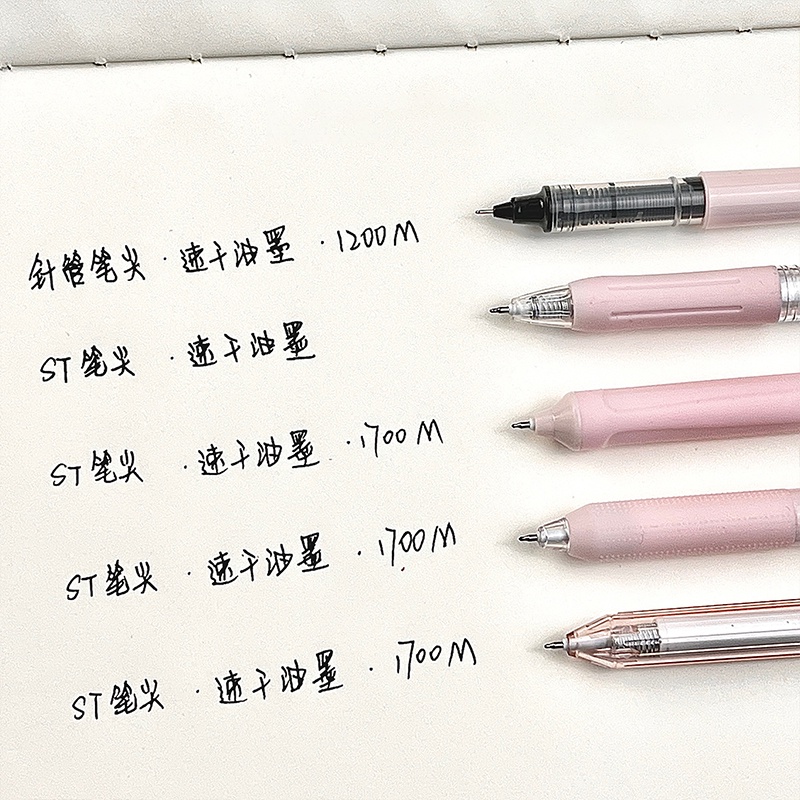 Hộp 5 Bút Bi Mực Đen Ngòi 0.5mm Chất Lượng Cao