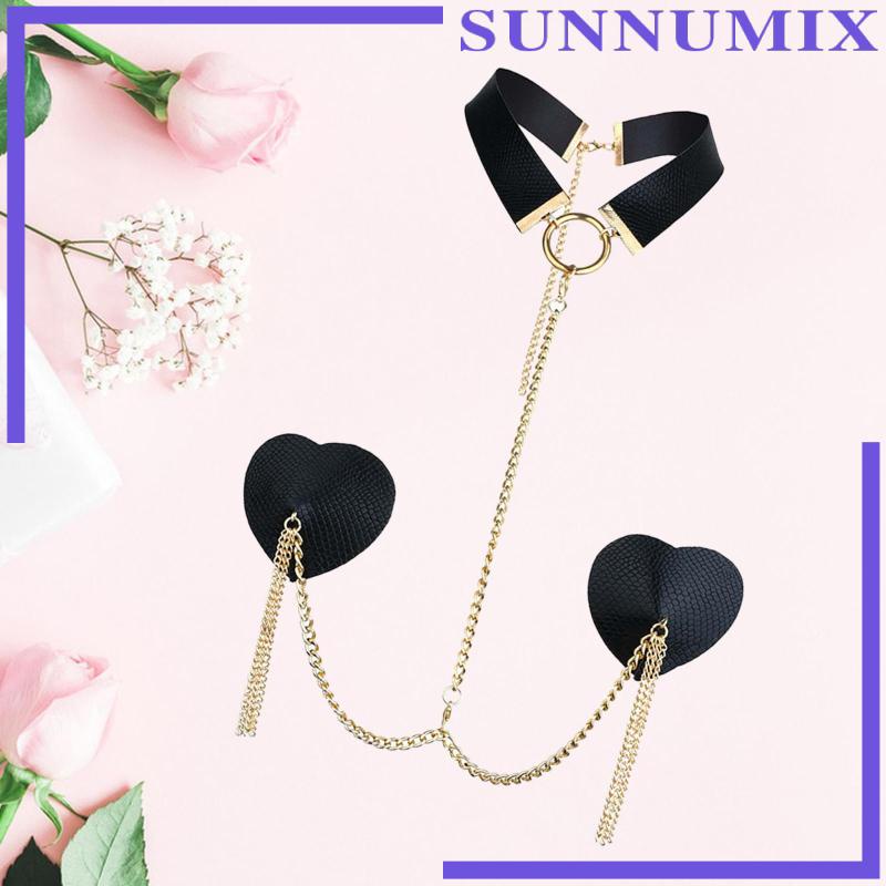 [Sunnimix] Dây Xích Đeo Ngực Trang Trí Áo Ngực Phát Nhạc Phụ Kiện Tiệc Cưới L