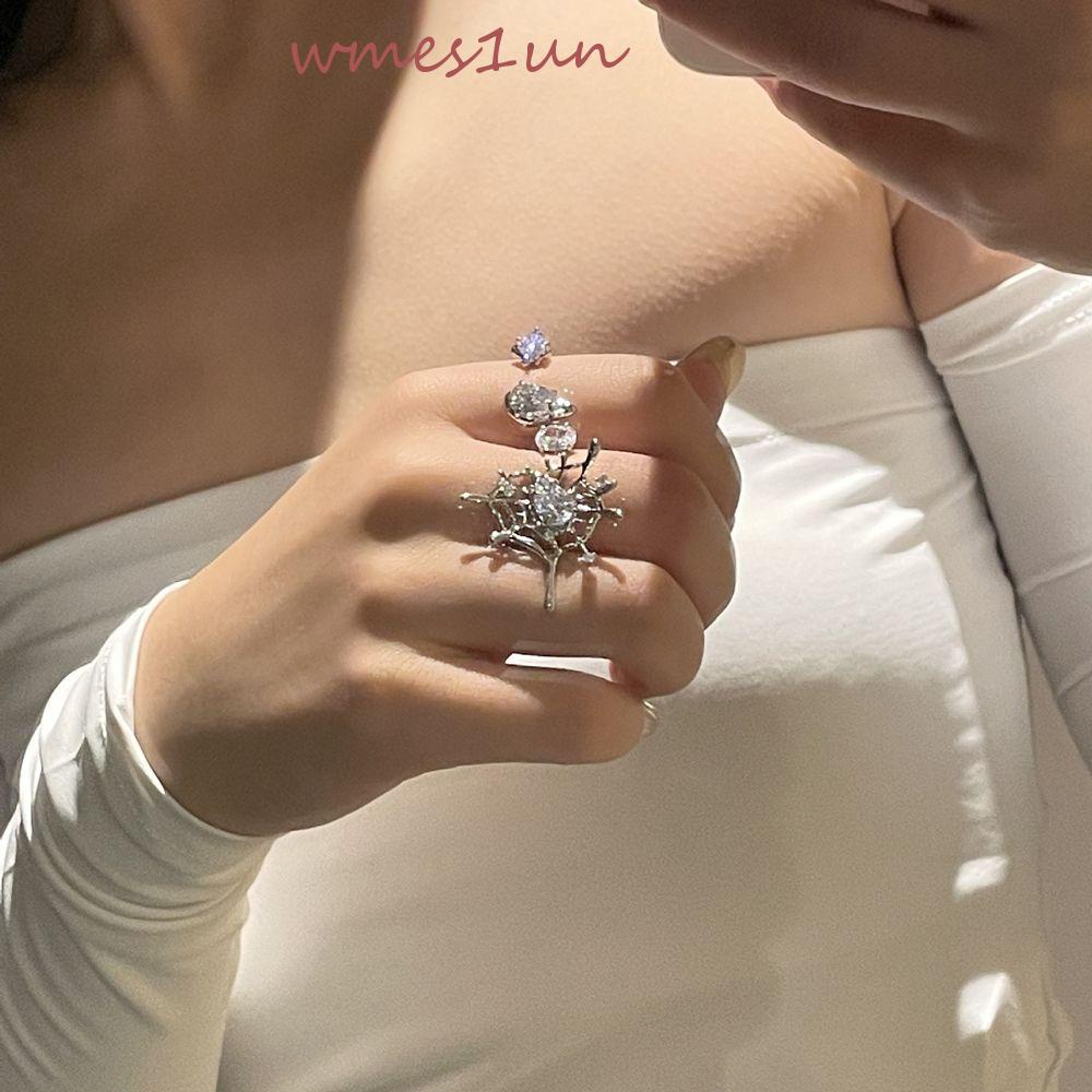 Nhẫn Hở Hình Nhện WMES15H Phong Cách Vintage Thanh Lịch Thời Trang Cho Nữ