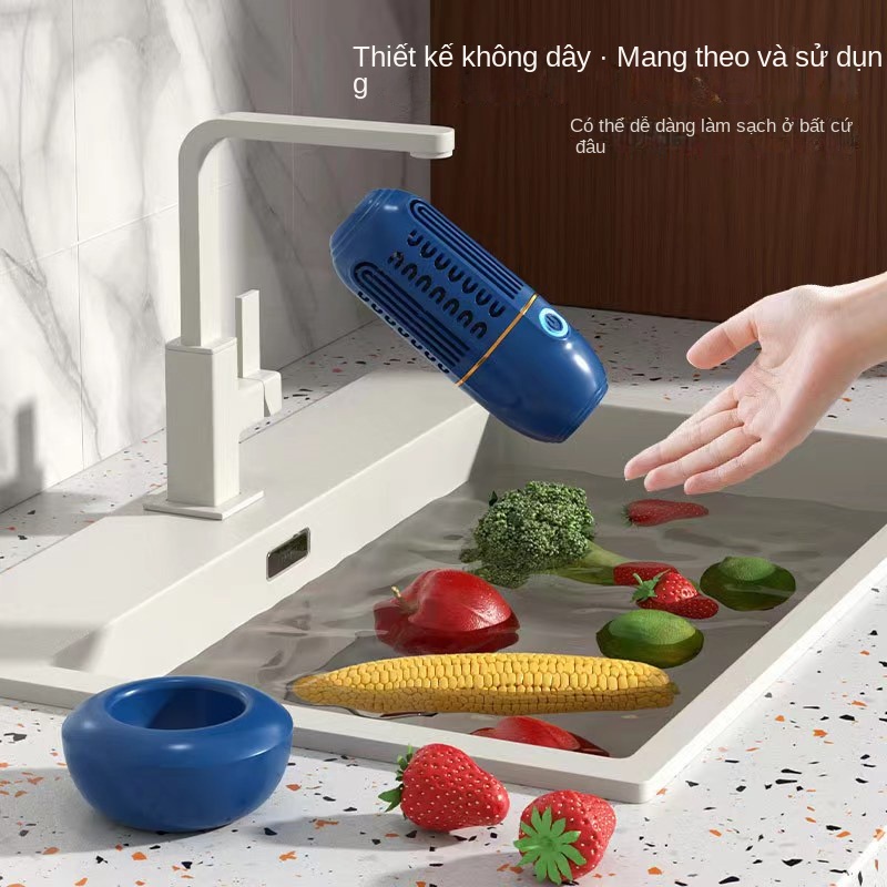 Máy Lọc Làm Sạch Rau Củ Quả Không Dây Đa Năng Loại Viên Thuốc máy rửa rau củ quả không dây máy khử khuẩn thực phẩm