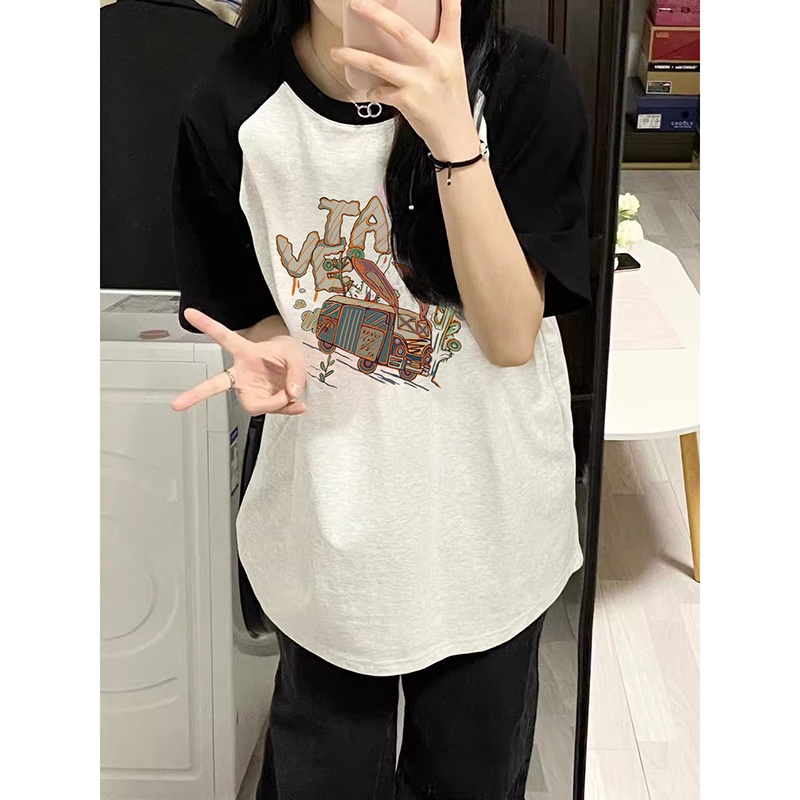 NRVP Áo Thun 100% Cotton Tay NgắN In Hoạ TiếT ĐộC ĐáO Phong CáCh HàN QuốC 2023