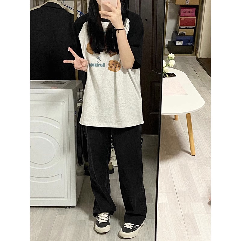 NRVP Áo Thun 100% Cotton Tay NgắN In Hoạ TiếT ĐộC ĐáO Phong CáCh HàN QuốC 2023