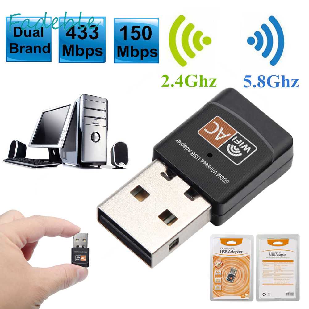 Usb WiFi Băng Tần Kép 600Mbps 2.4G / 5G Hz 802.11AC