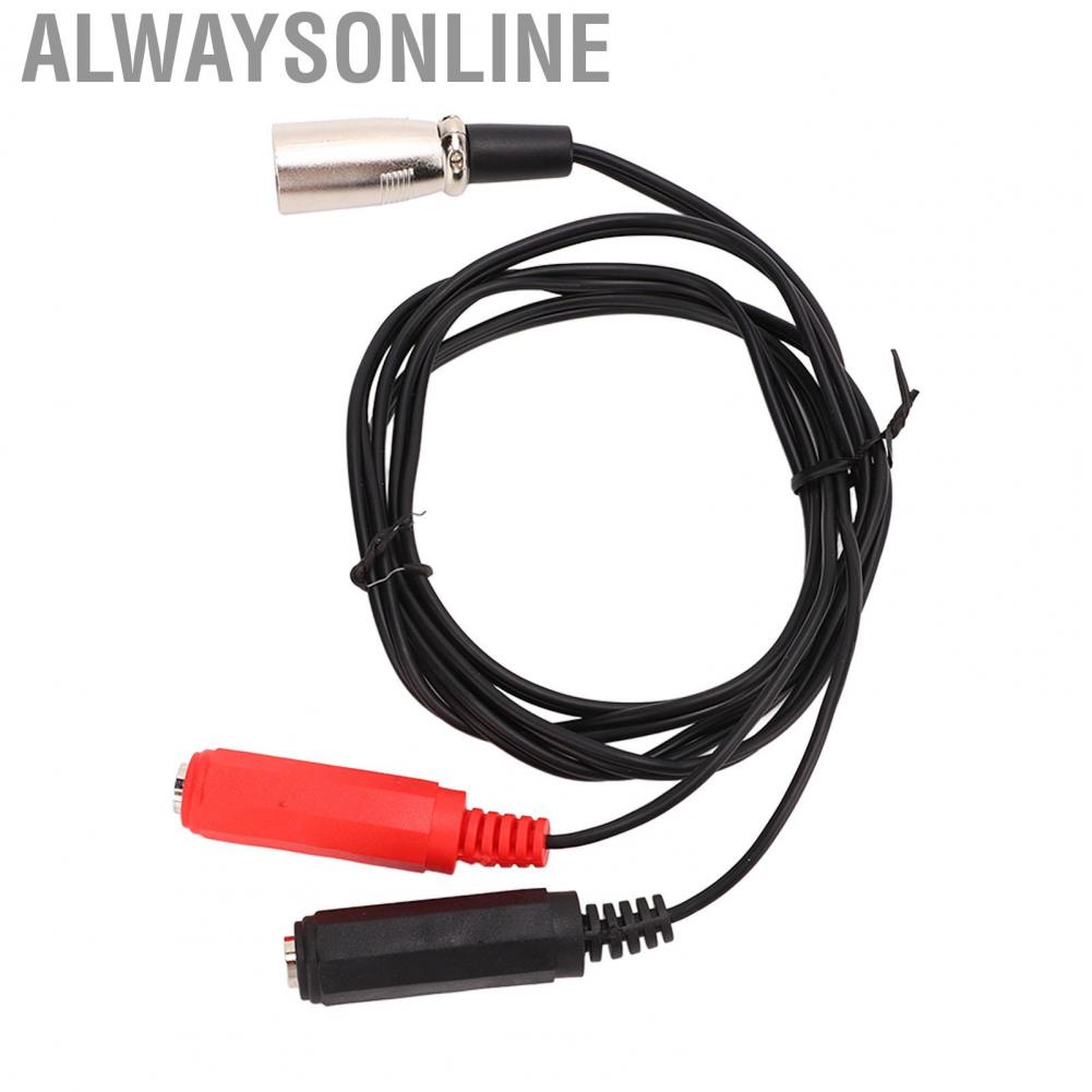 Alwaysonline XLR Male To Dual 6.35mm Female Cable  Stereo Adapter Rubber Sheath for Multimedia