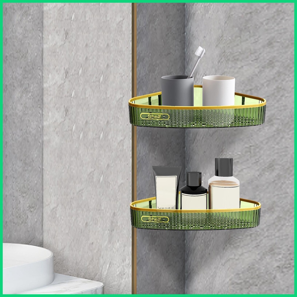 Kệ Đựng Đồ Dùng Gắn Góc Tường Nhà Tắm Tự Dính Tiện Dụng