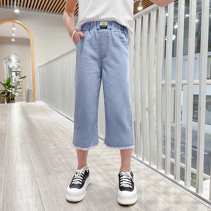 Quần Denim Ống Đứng Thời Trang Mùa Hè 2021 Dành Cho Bé Gái 8zzg