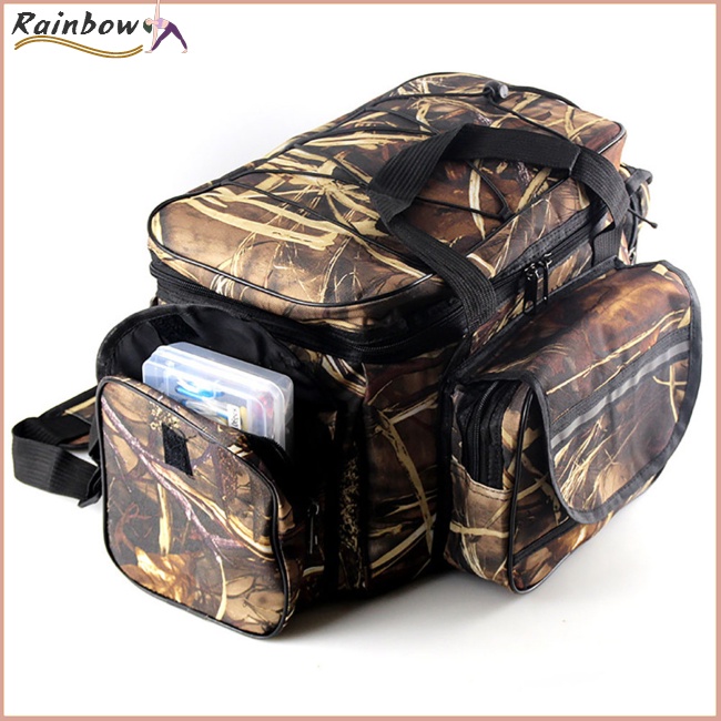 Túi Đựng Dụng Cụ Câu Cá Đa Năng Sức Chứa Lớn Bằng Vải Oxford Họa Tiết Rằn Ri