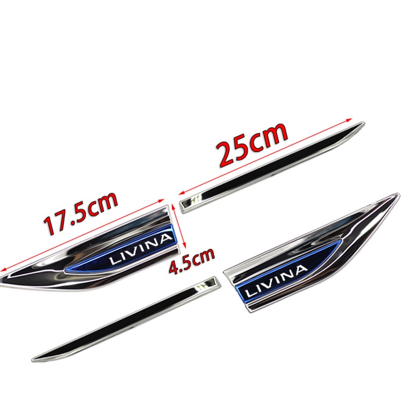 FENDER 1 Bộ Miếng Dán Logo Bằng Thép Không Gỉ Trang Trí Cửa Xe Hơi Nissan livina Grand livina L10 L11 ND1W