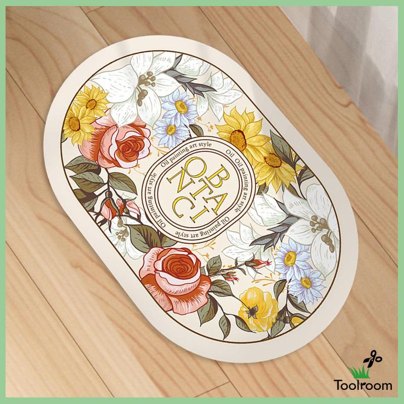 Thảm Chùi Chân Hình Oval Thấm Hút Nước Chống Trượt Cho Phòng Tắm
