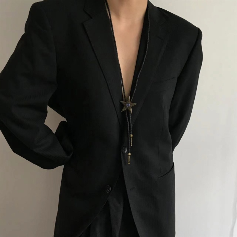 Cà Vạt Bolo Màu Ngọc Lam Phong Cách Cao Bồi Vintage Phương Tây Cho Nam