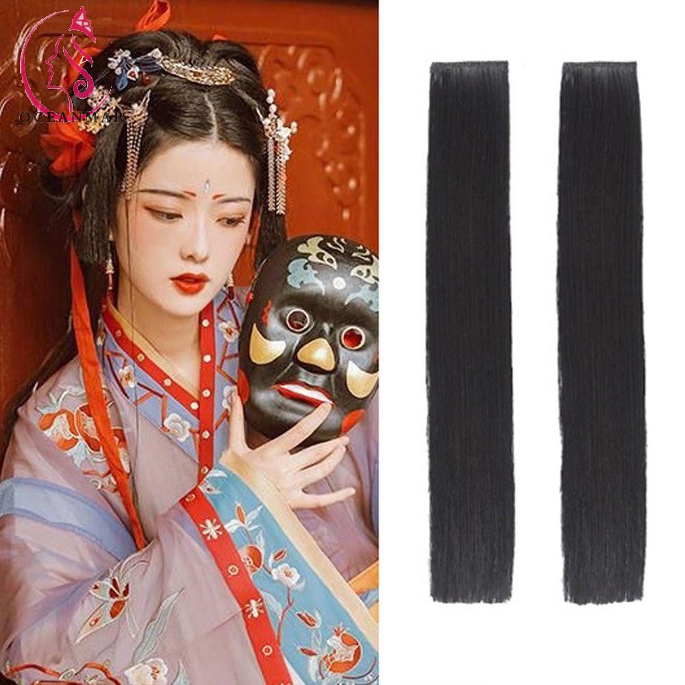 Tóc Mái Giả Thẳng Mềm Mại Màu Đen Phong Cách Trung Hoa Cổ Điển Dùng Chụp Ảnh