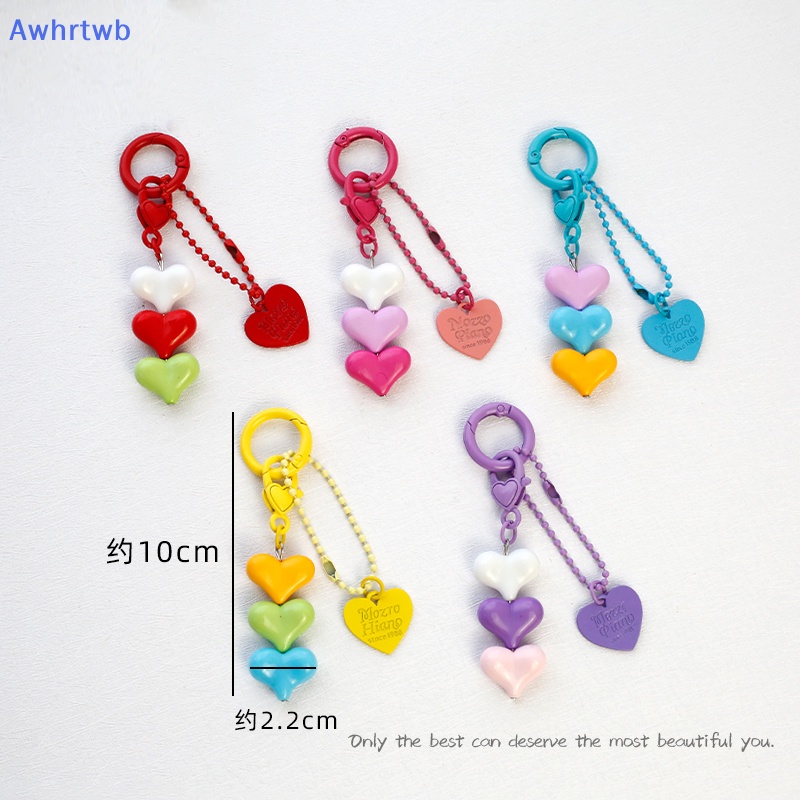 Móc Khóa Hình Trái Tim Màu Macaron Xinh Xắn Mới