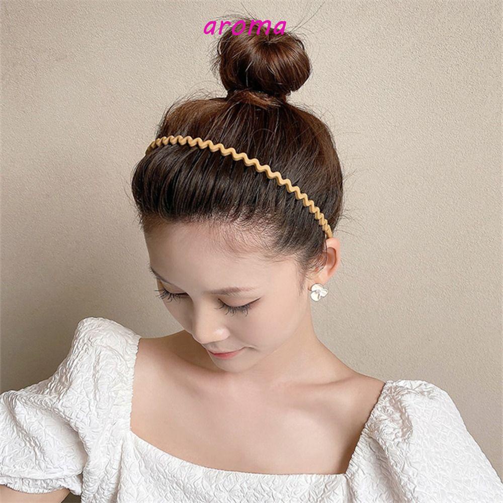 Băng đô cài tóc rửa mặt Răng Cưa Thắt Nút Không Trơn Ngọt Ngào Cho Nữ AROMA