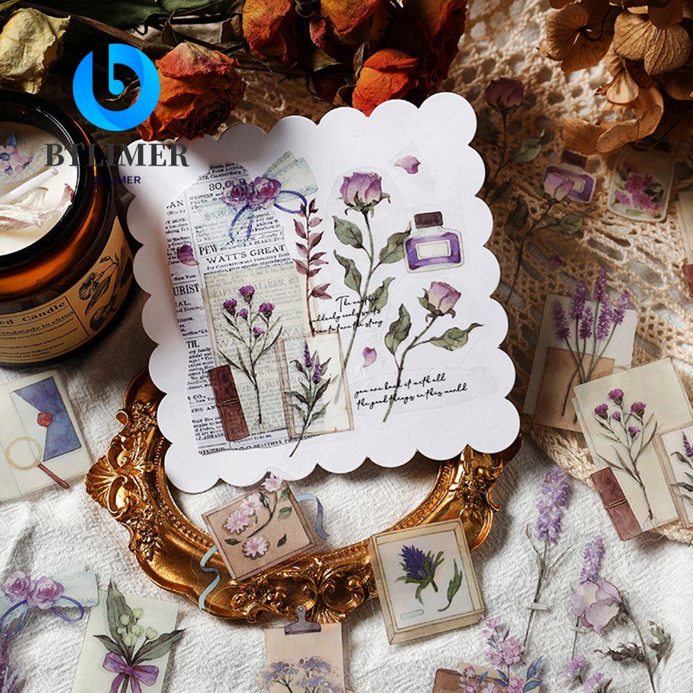 Túi 40 Miếng Dán Trong Mờ Họa Tiết Hoa Lá Dùng Trang Trí Album