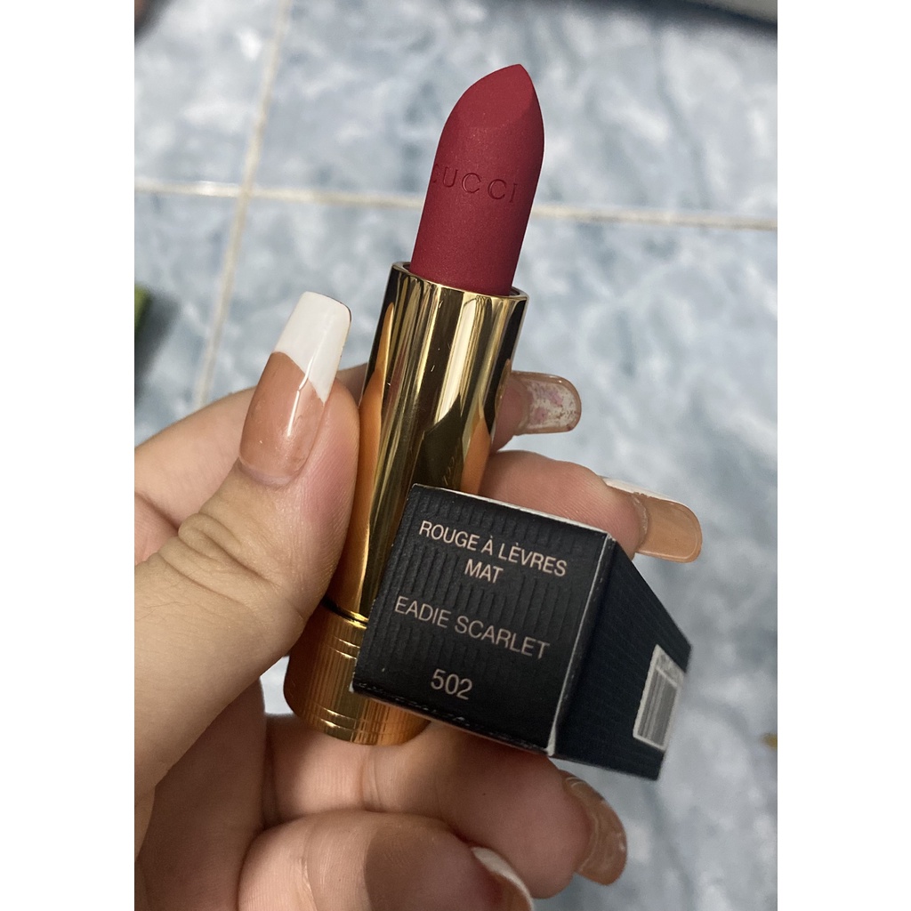 Son Guci Màu 502 Eadie Scarlet – Đỏ Lạnh ❤ cá tính