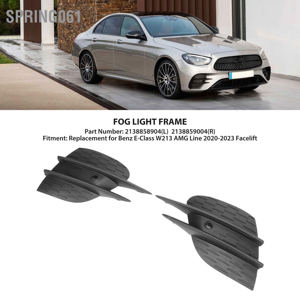 Spring061 2 Chiếc Khung Đèn Sương Mù Trái Phải Cản Dưới Nắp Lưới Tản Nhiệt Viền Thay Thế Cho Benz E-Class W213 AMG Line 2020‑2023 Facelift