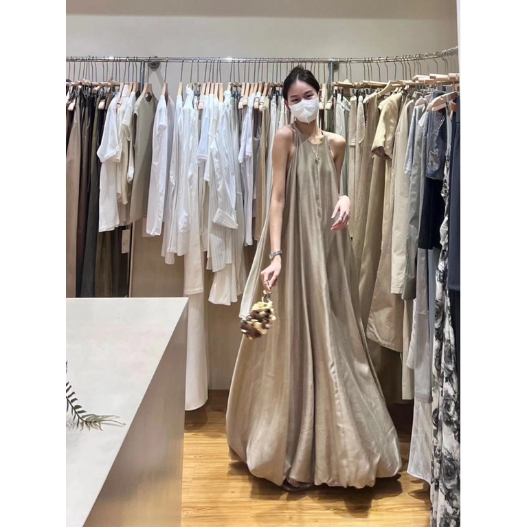 [F &amp; X] Đầm Hai Dây Dáng Dài Mỏng Eo Cao Nghệ Thuật Phong Cách Pháp Độc Đáo Mùa Hè Dành Cho Bạn Nữ