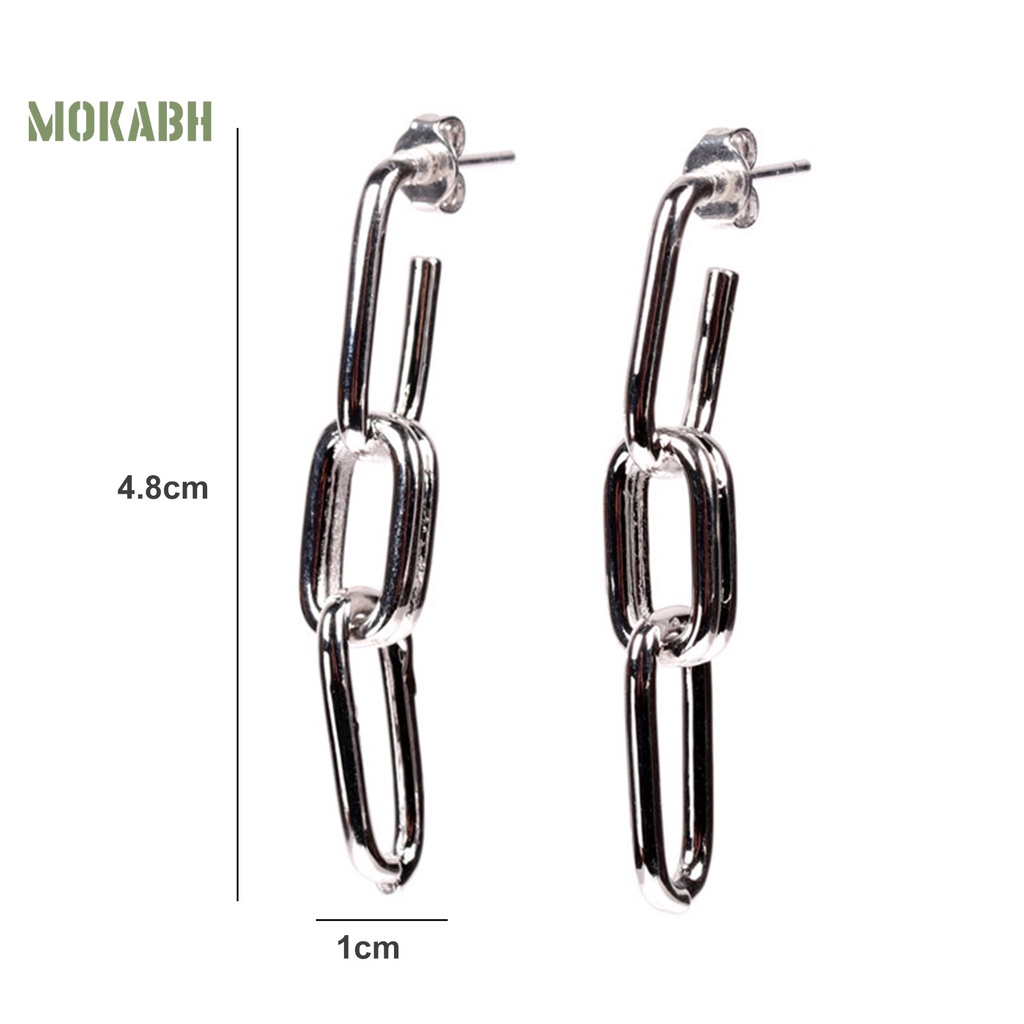 1 Đôi Bông Tai Hình Chữ Nhật Đính Đá Lấp Lánh Phong Cách Vintage