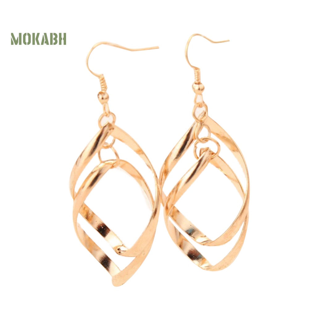 Bông Tai Hình Giọt Nước Dạng Xoắn Ốc Thanh Lịch Cho Nữ