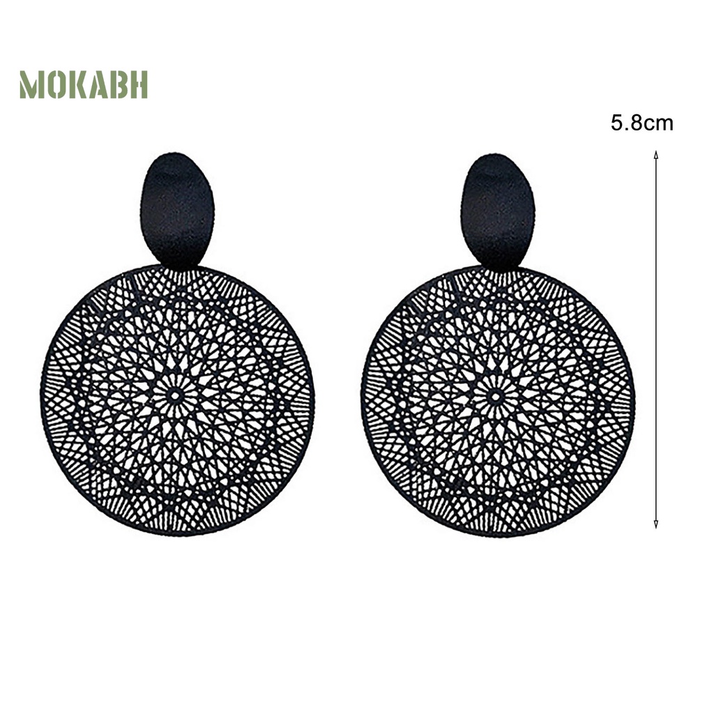 1 Đôi Bông Tai Hợp Kim Hình Tròn Rỗng Thời Trang Dành Cho Nữ