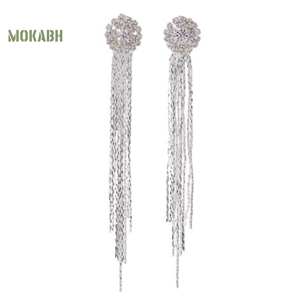 Bông Tai Dáng Dài Đính Đá Lấp Lánh Thời Trang Sang Trọng