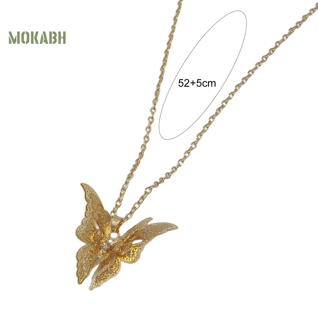 [Mới] Vòng cổ Mặt Hình Bướm Rỗng Phong Cách Cổ Điển Cho Nữ