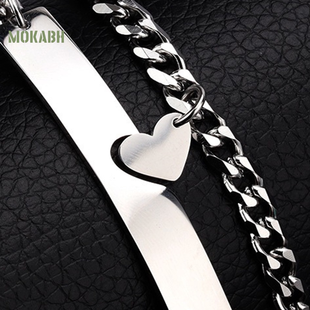 1 Cặp Vòng Đeo Tay Cặp Hình Trái Tim Bằng Hợp Kim Phong Cách Tối Giản Thời Trang