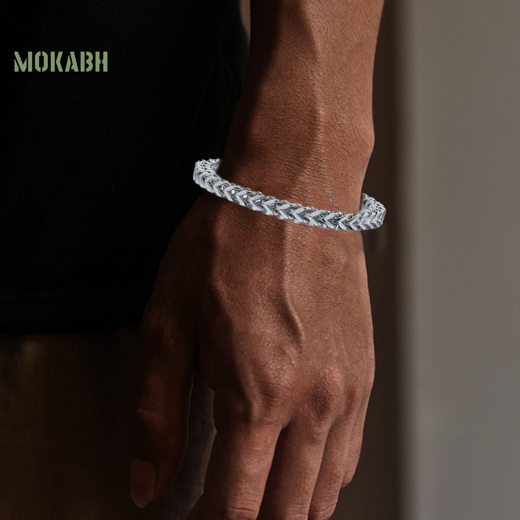 Vòng Đeo Tay Bằng Thép Titan Họa Tiết Xương Rắn Phong Cách Punk Âu Mỹ Thời Trang Cho Nam