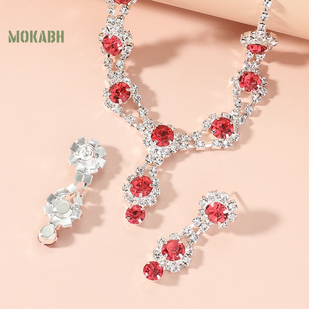 1 Bộ Vòng cổ + Bông Tai Đính Đá Lấp Lánh Sang Trọng Thời Trang