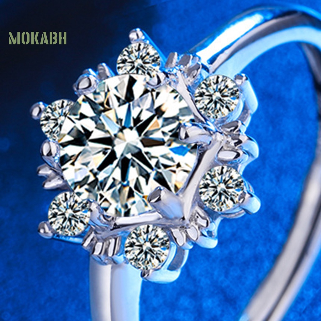 [Mới] Nhẫn Đồng Đính Đá Zircon Hình Bông Tuyết Trang Nhã Dành Cho Nữ