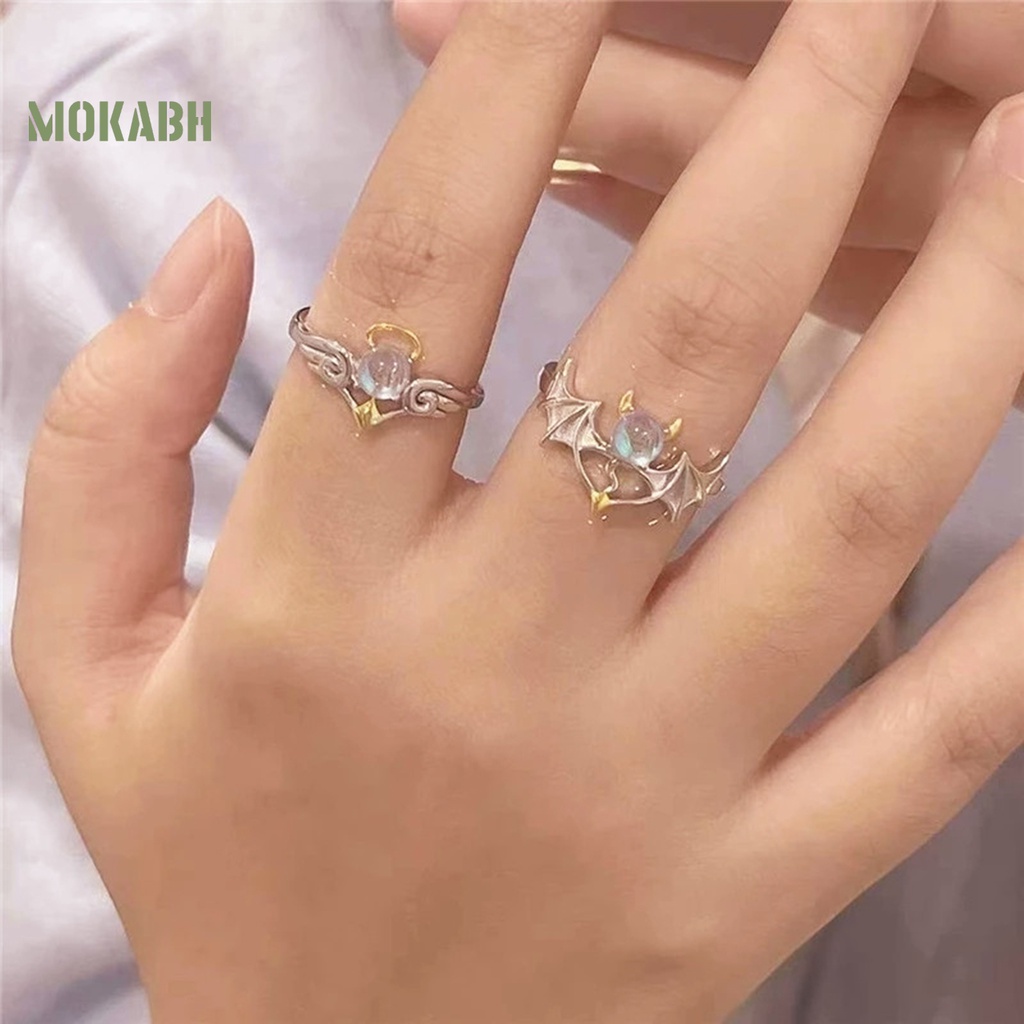 Vòng Đeo Tay Hình Mặt Trăng Có Thể Điều Chỉnh Góc Độ [Mới] [Mới] Nhẫn Cặp Đôi Màu Tương Phản