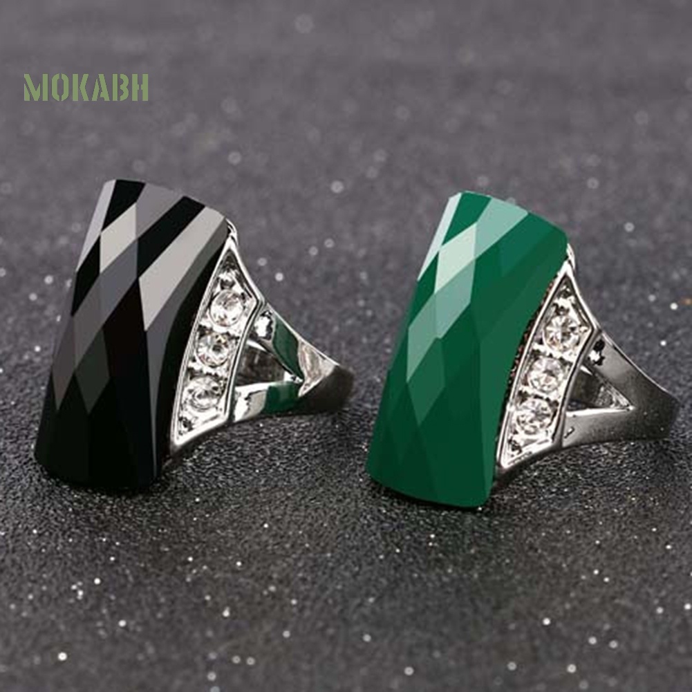 Nhẫn Đính Đá Resin Phong Cách Bohemia Cổ Điển Cho Nữ