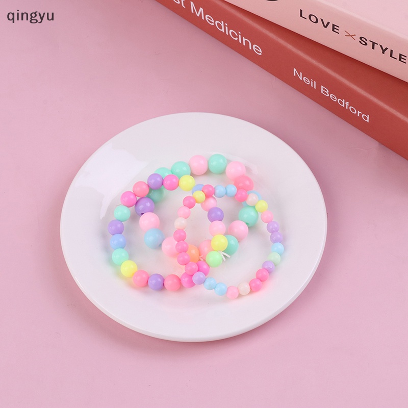 Set 10 Vòng Tay Chuỗi Hạt Ngọc Trai Co Giãn Nhiều Màu Dễ Thương Cho Bé Gái