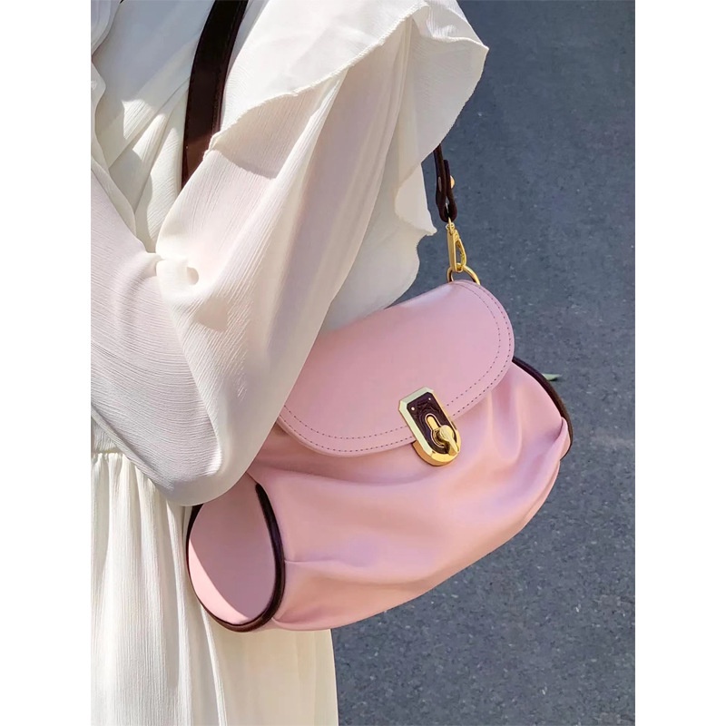 Túi Đeo Vai / Kẹp Nách Bằng Da Mềm Màu Tương Phản Nhẹ Nhàng Cho Nữ