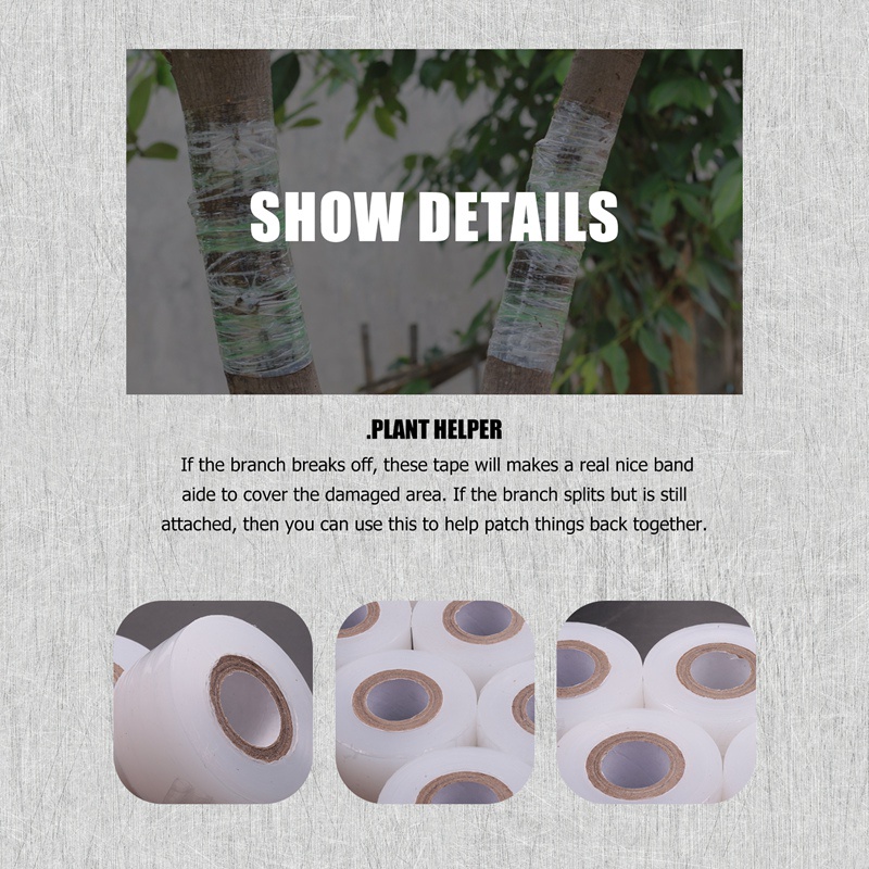 10 Cuộn Băng Keo Ghép Nối Cho Cây Trồng Có Thể Phân Hủy Sinh Học Trong Suốt 3cm