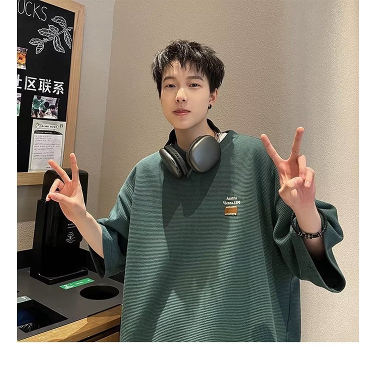 Áo Thun Nam Tay Ngắn Có Thêu Chữ Thời Trang Phong Cách