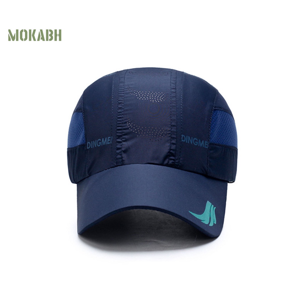 [Mok Abh] Mũ Lưỡi Trai Thể Thao Phối Lưới Chống Nắng Ghép Nối Dài Vành Hình Học Có Thể Điều Chỉnh Cho Nam Và Nữ
