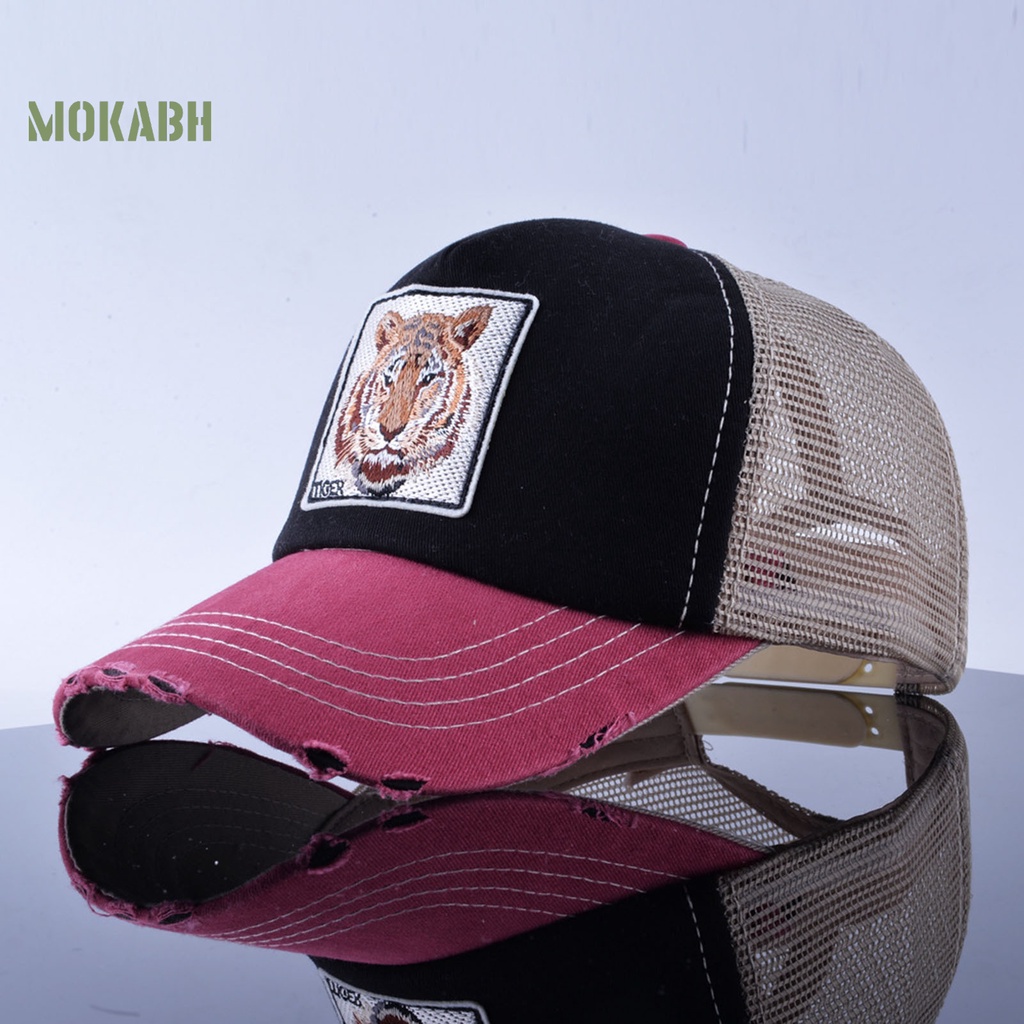 [Mok Abh] Mũ Lưỡi Trai Hở Chóp Phối Lưới Thoáng Khí Phong Cách Hip Hop Cho Nam Và Nữ