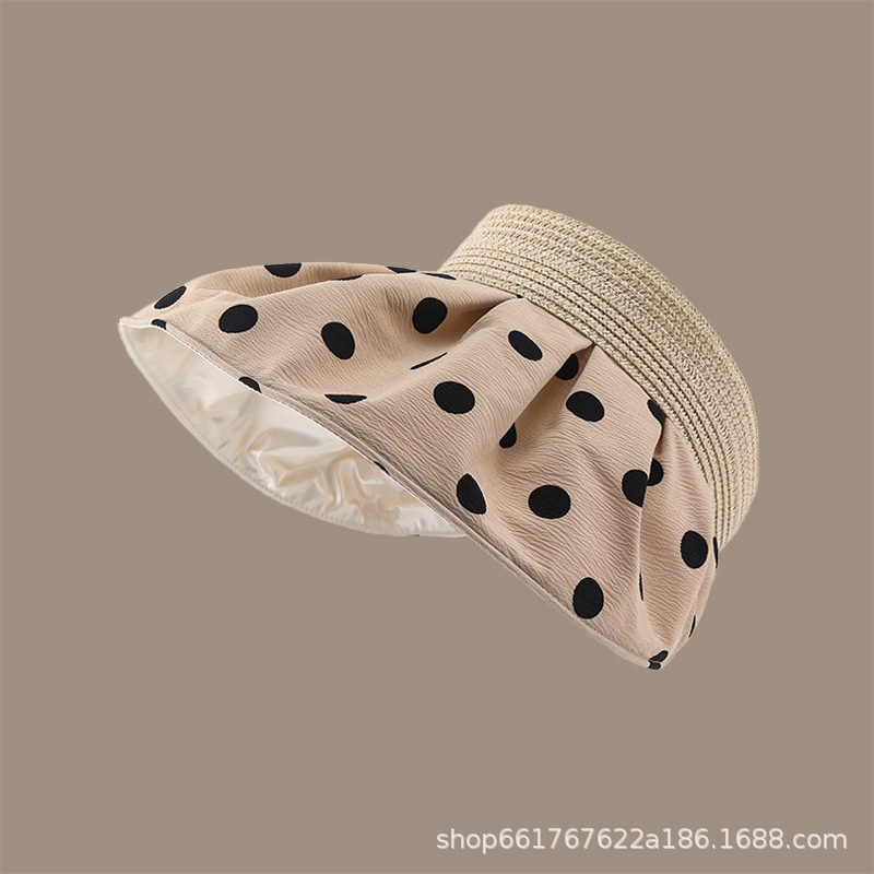 Mũ Rộng Vành Chống Nắng Họa Tiết Chấm Bi Thời Trang Đi Biển Mùa Hè