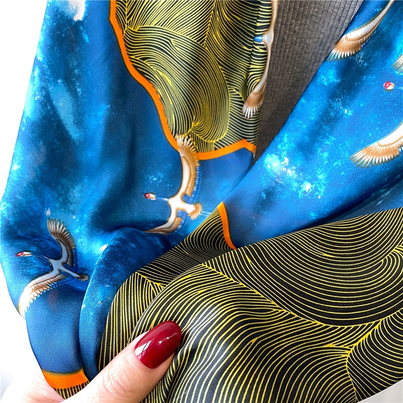 Khăn Quàng Cổ Hình Vuông Cỡ Lớn 110cm Chất Liệu Satin Thời Trang Mùa Hè Dễ Phối Đồ