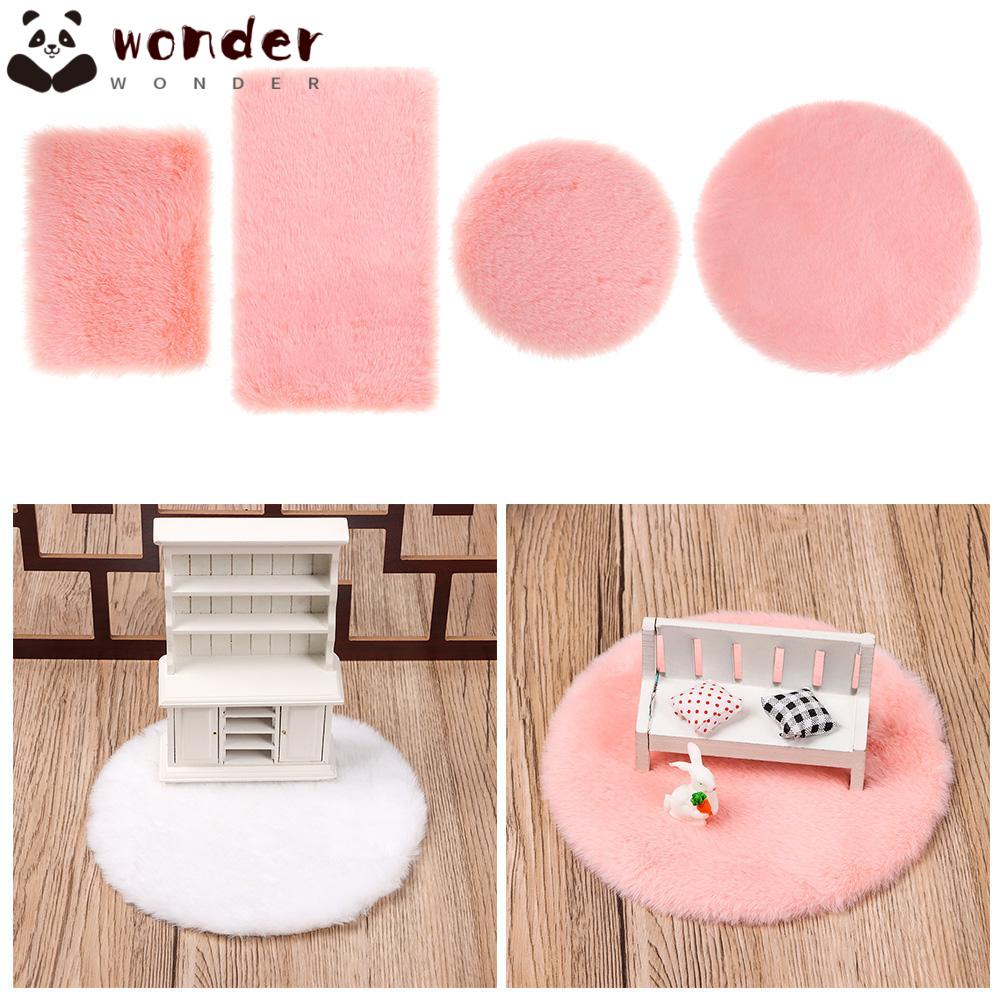 Thảm Lông Trải Sàn Mini Trang Trí Nhà Búp Bê Phong Cách Bắc Âu