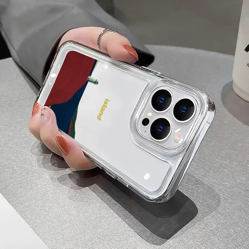 Ốp Điện Thoại TPU Mềm Trong Suốt Chống Sốc Nút Bấm Độc Đáo Cho IPhone 11 14 13 12 Pro Max XS X XR 7 + 8 6 6S Plus Sự Bảo Vệ