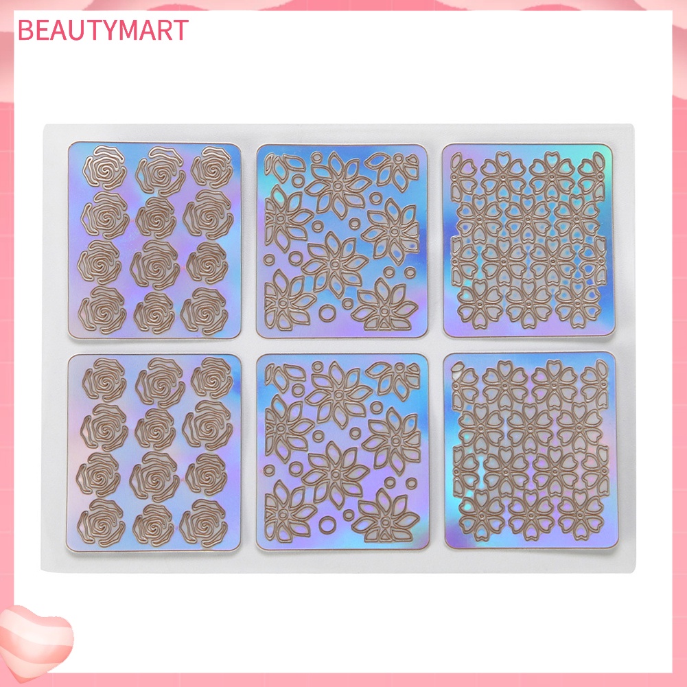Set 12 Tấm Khuôn Trang Trí Móng Tay Nghệ Thuật Họa Tiết Kẻ Sọc Lượn Sóng