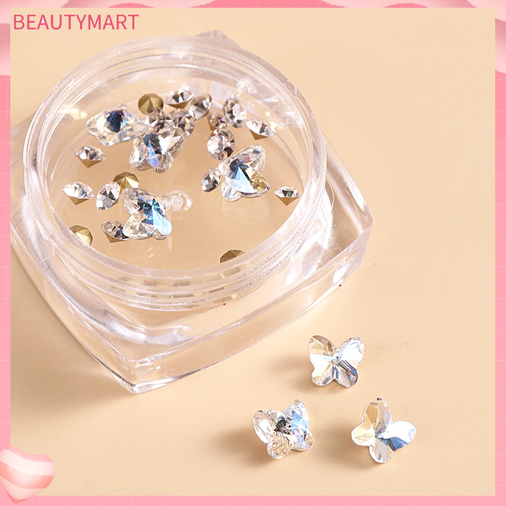 [beautymart] Phụ Kiện Trang Trí Móng Tay Mặt Kính Lấp Lánh Nhiều Màu Sắc DIY