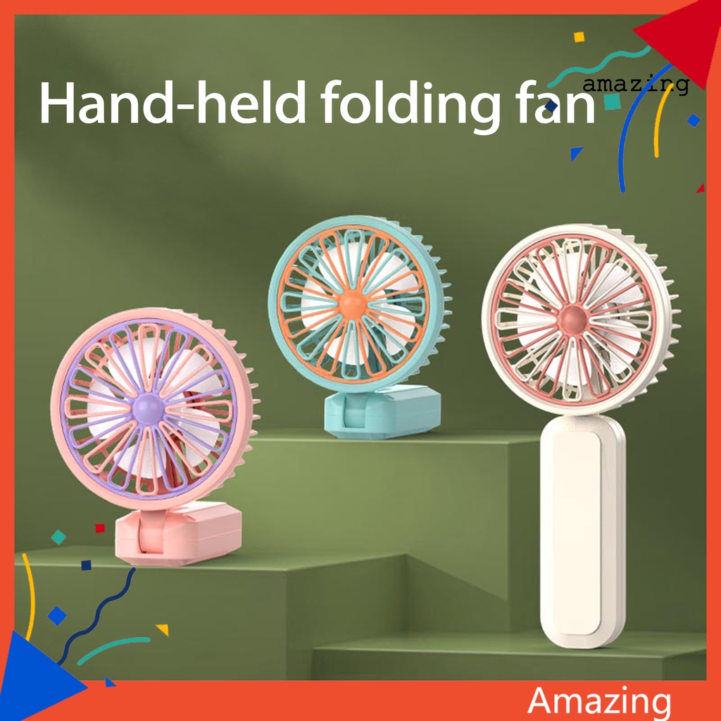 Quạt USB Mini Cầm Tay 2 Bánh Răng Có Thể Điều Chỉnh Ánh Sáng Ban Đêm