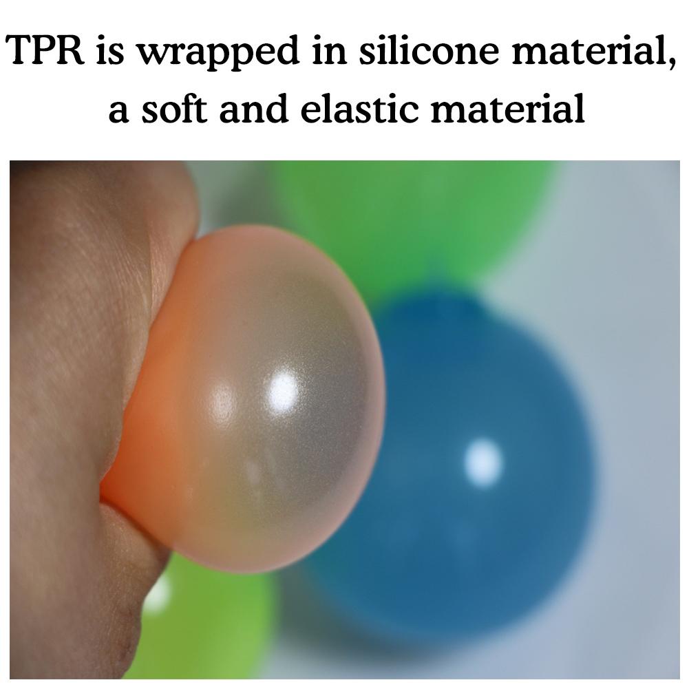 Đồ Chơi Bóng Dính Phản Quang 6.5cm Giảm Căng Thẳng Gắn Trần Nhà