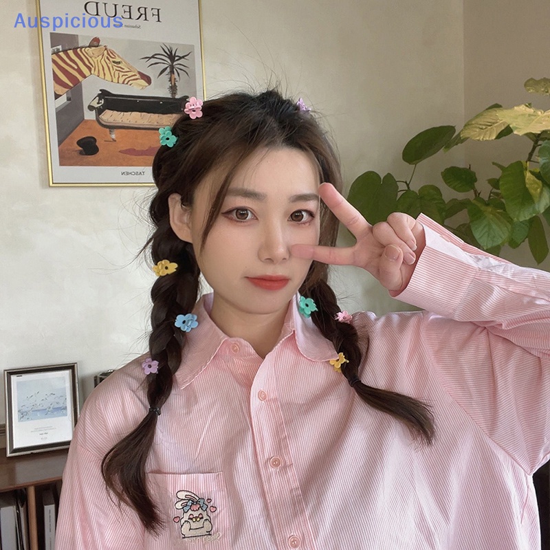 Set 10 Kẹp Tóc Càng Cua Mini Bằng Nhựa Nhám Thời Trang Cho Bé Gái