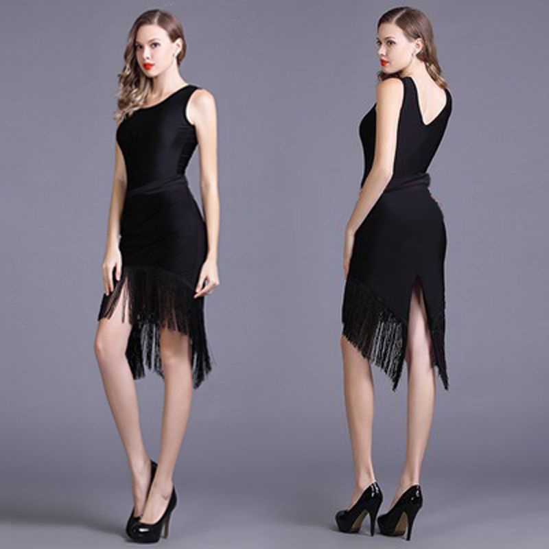 Đầm Khiêu Vũ Ngắn Phối Tua Rua Thời Trang Cho Nữ